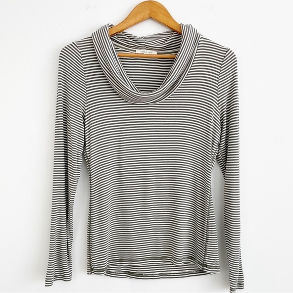 Anthropologie Tops - Anthropologie Pure + Good Cowl Neck Striped Long Sleeves Top Size Small